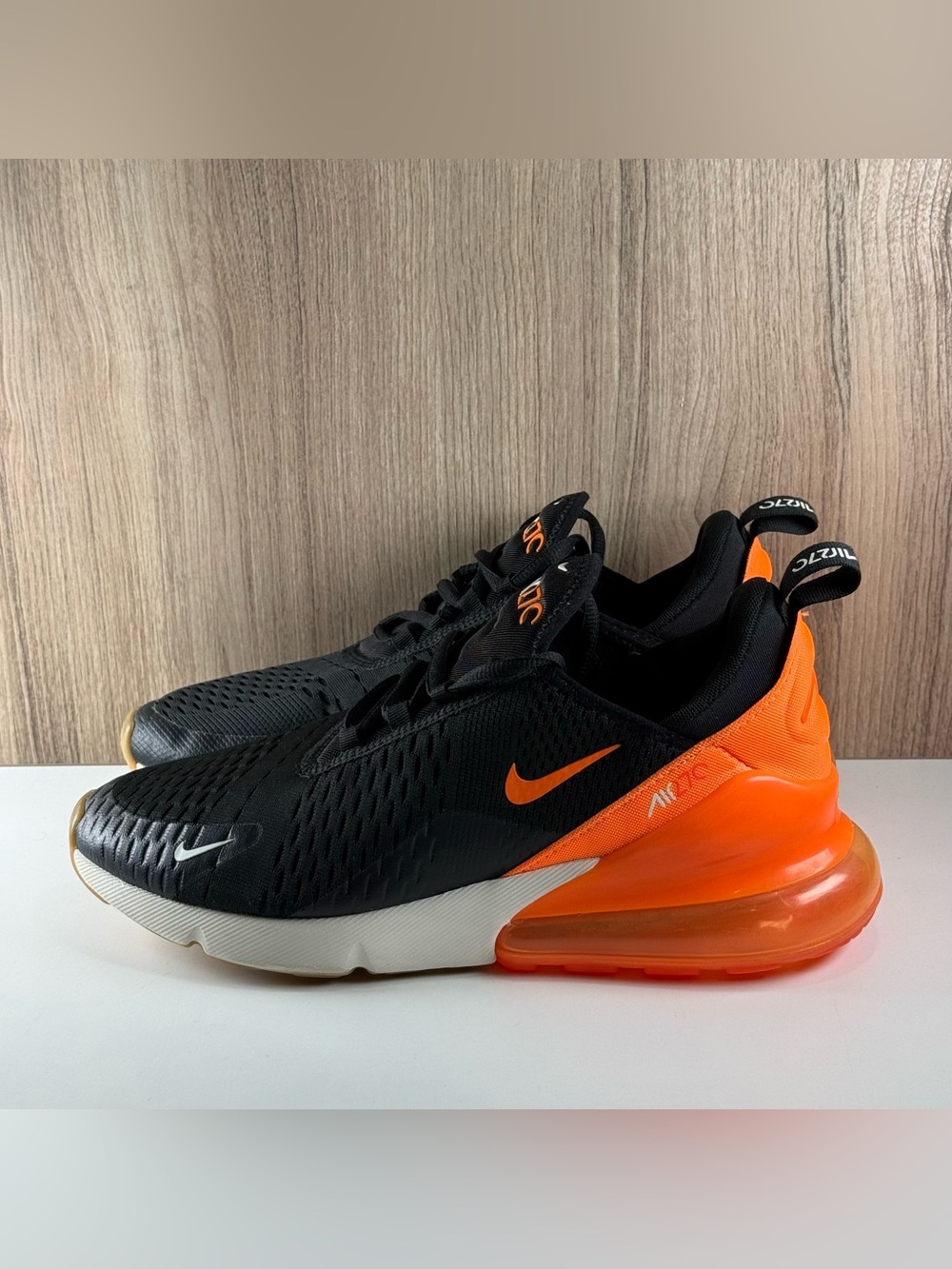 Nike Air Max 270 Black Phantom Total Orange Shoes AH8050-030 Men’s Size 8.5 - Picture 3 of 9